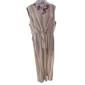 NWT Luxology XL Wide Leg Culotte  Sleeveless Romper Taupe & Cream